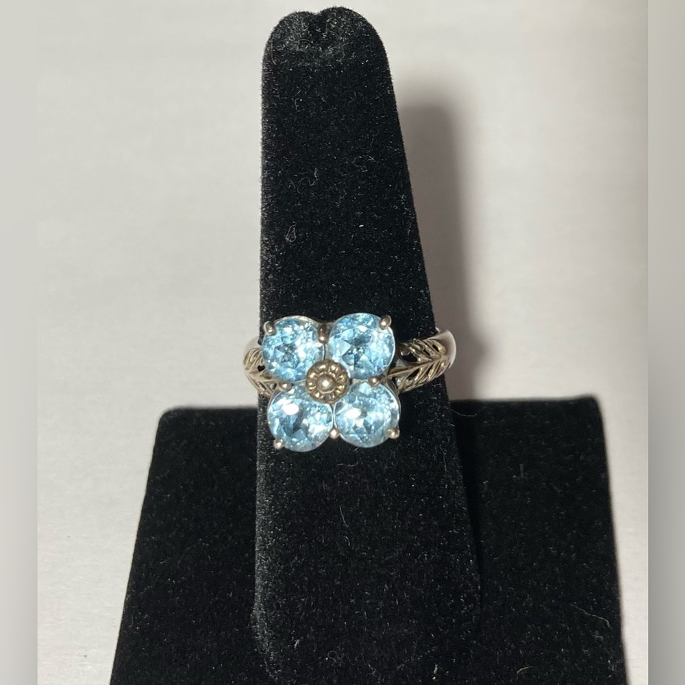 Vintage Sterling Silver Blue Topaz Ring